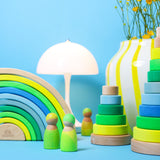 Wooden Rainbow Neon Green