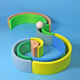 Wooden Rainbow Neon Green